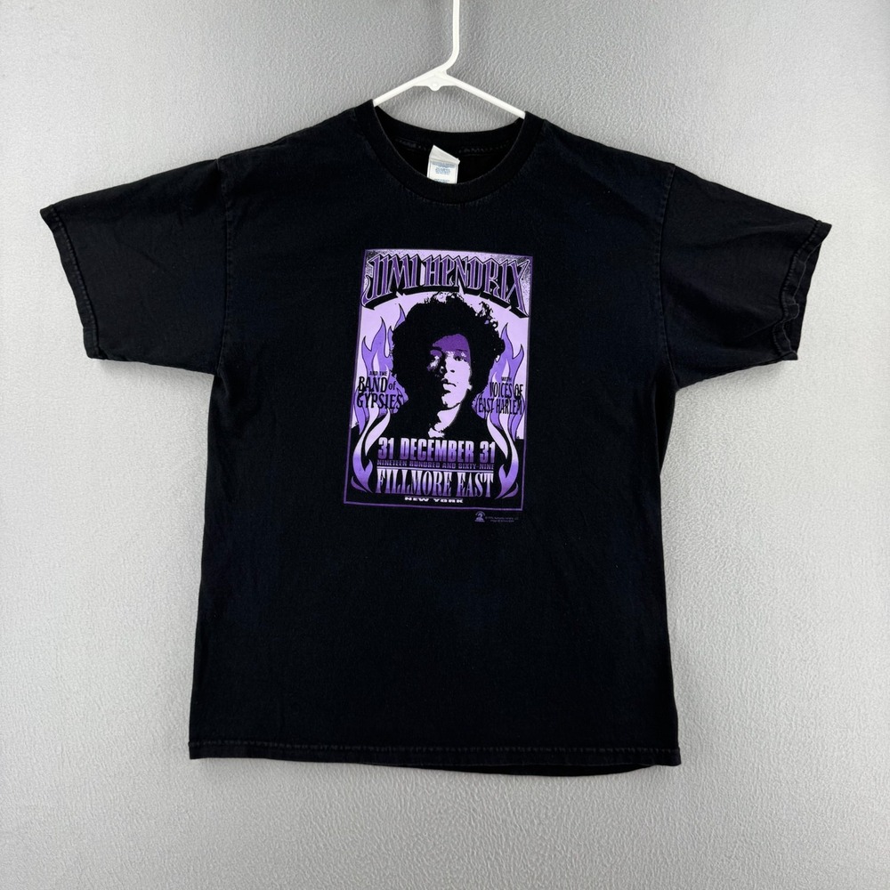 Vintage Jimi Hendrix Shirt Mens Large Mens Large Black Y2K 2005 Band Tee